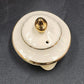 Sadler Teapot Fruit Design England White Gold Trim 6" Wide x 4" Tall + Lid Vtg