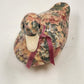 Duck Decoy Floral Decoupage Decorative Porcelain w Display Ribbon Felt Base 8.5"