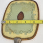 Yellow Green Enamel Hand Mirror 12 Inch Cameo Vintage