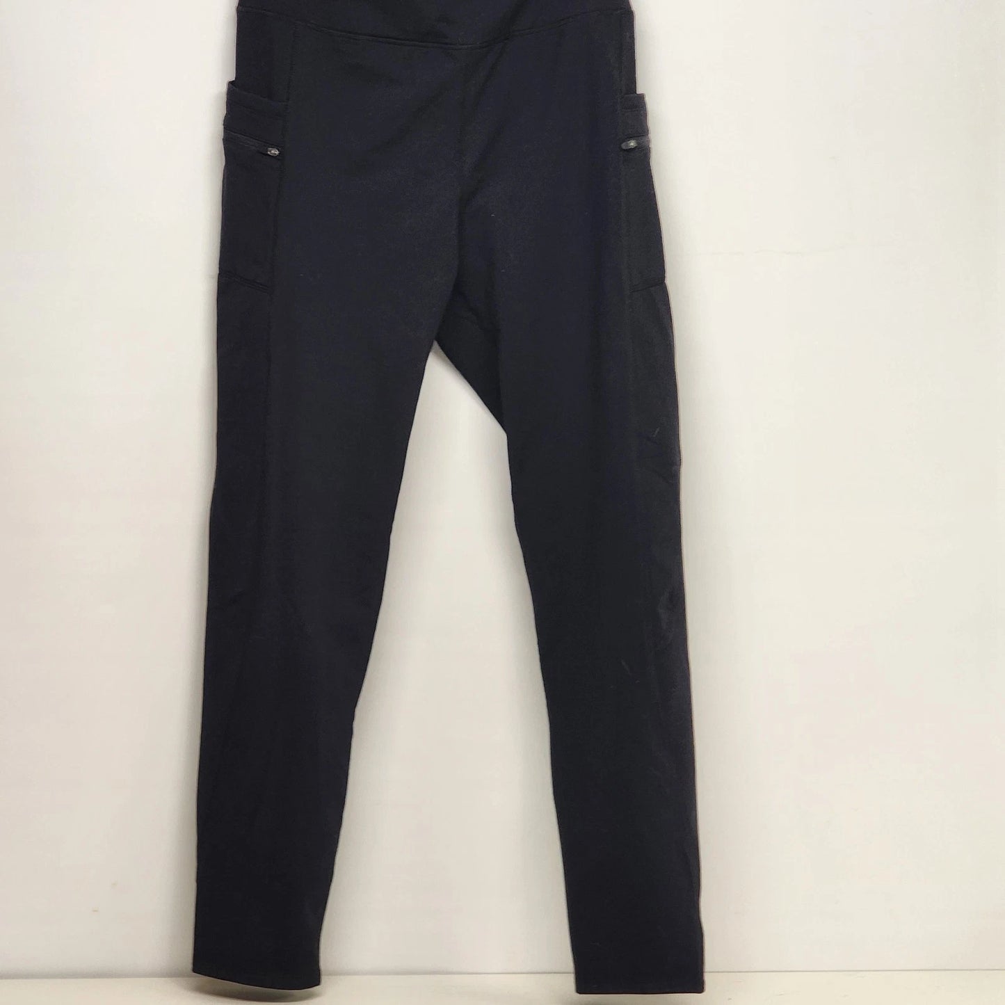 Women Gradual Sportswear Black Jogger Pants XXL High Elastic Waist Pockets 32x29