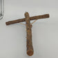 Jesus Christ Crucifix Rustic Tree Bark Wood Wall Cross 18" x 12.5" Vintage