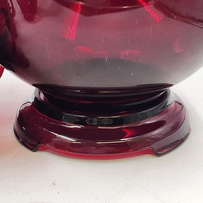 Royal Ruby Red Glass Punch Bowl 23 Cups and Stand Set by Anchor Hocking