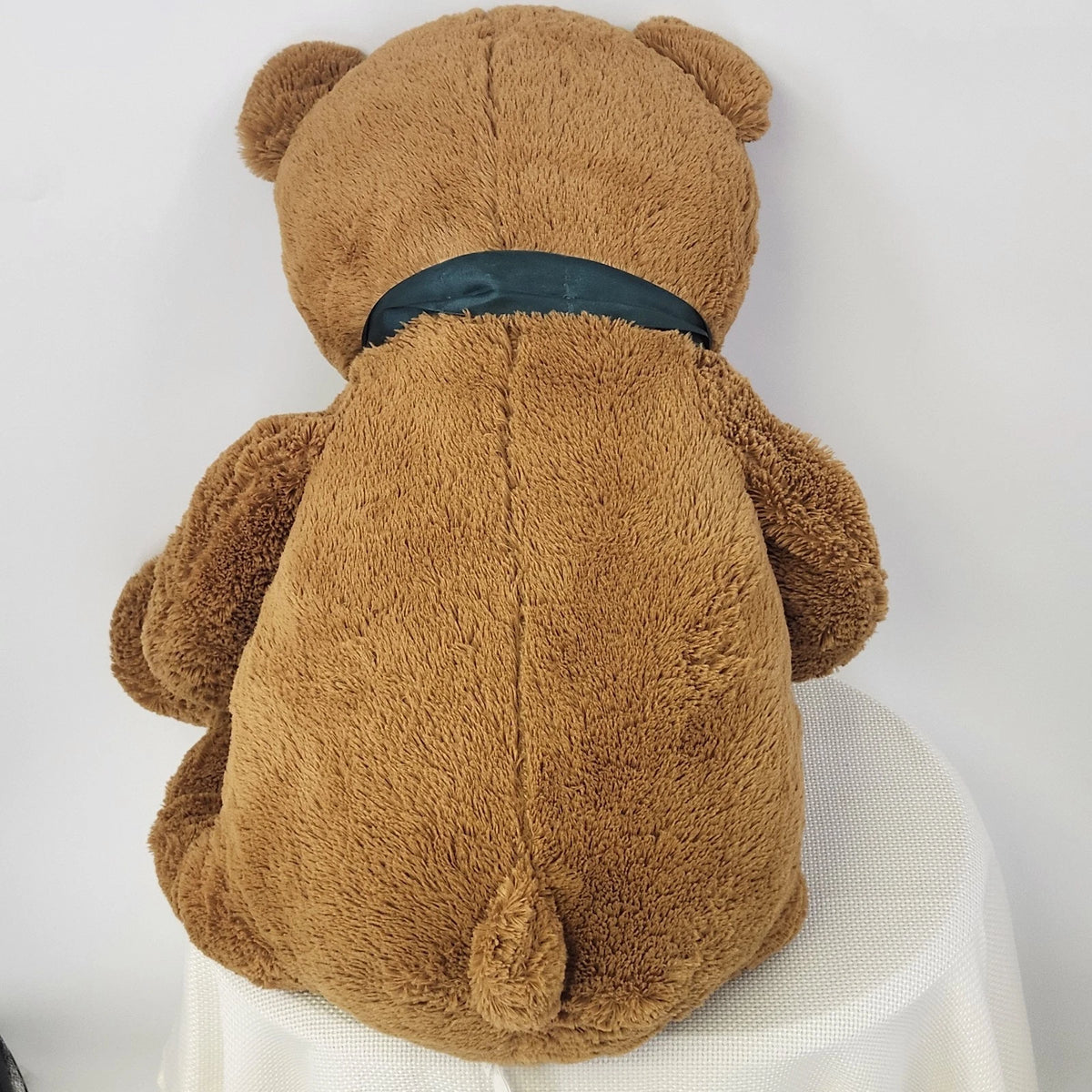 Toys R Us Jumbo Teddy Bear 43" Golden Brown Plush Green Satin Bow 2015 Polyester