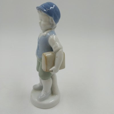 Gerold Porzellan School Boy Figurine Bavaria Germany 6.5"