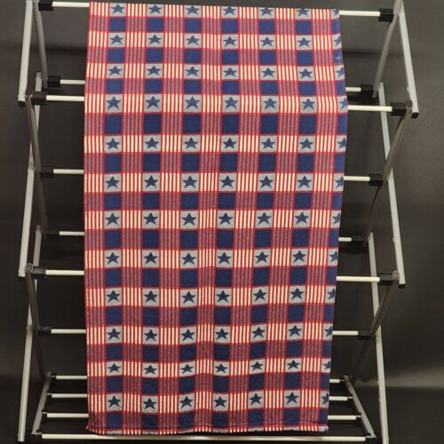 Red White and Blue Table Runner With Stars Design July 4th Themed 90 x 20 in