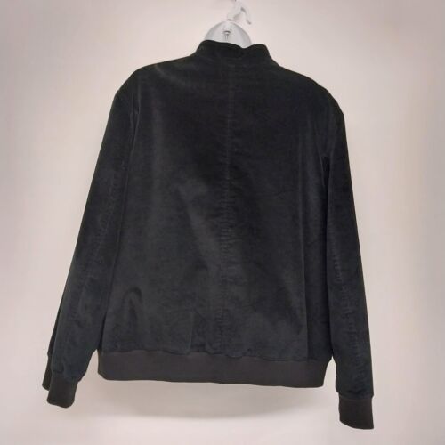 Eddie Bauer Black Velour Women’s Jacket Size XXL Long Sleeve with Pockets