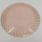 Fortecrisa Pink Swirl Ribbed Glass Dinner Plate 10” MCM Tableware Mexico Vintage