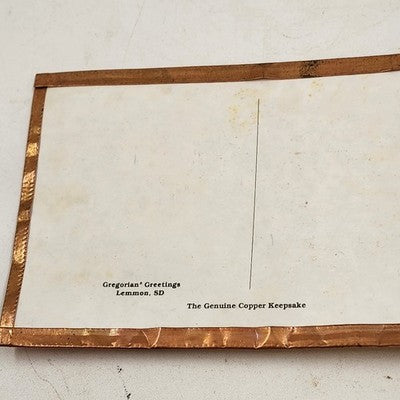 Gregoria’s Greetings Copper Metal Postcard Mules Board of Directors Souvenir
