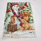 Set of 7 Animal Christmas Holiday with Snowman Mini Garden Flags Banner 12"x18"