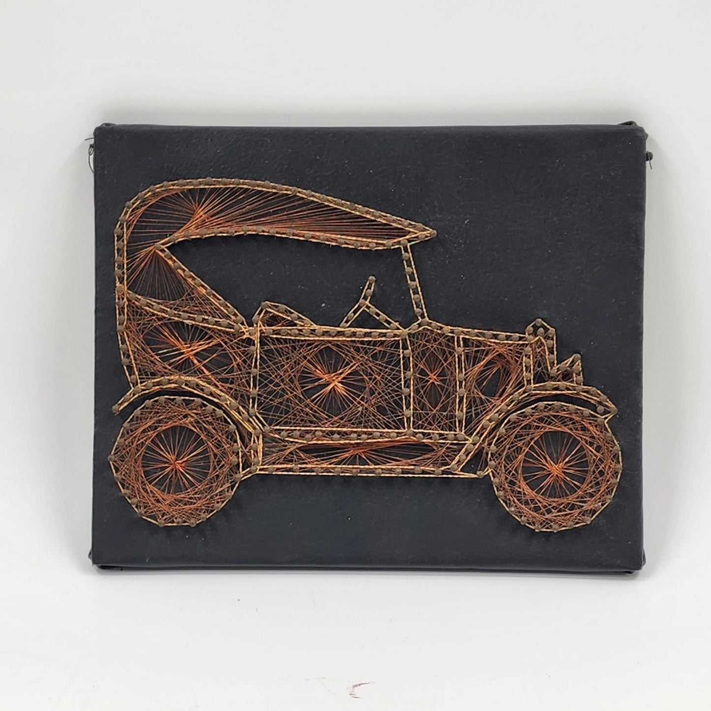 Wire Nail String Art Car Steampunk Copper & Brass 10” Classic Auto Wall Decor