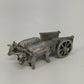 OSV Pewter Oxen Cart Wagon Miniature Farm Animal Figurine Vintage 2" Collectible
