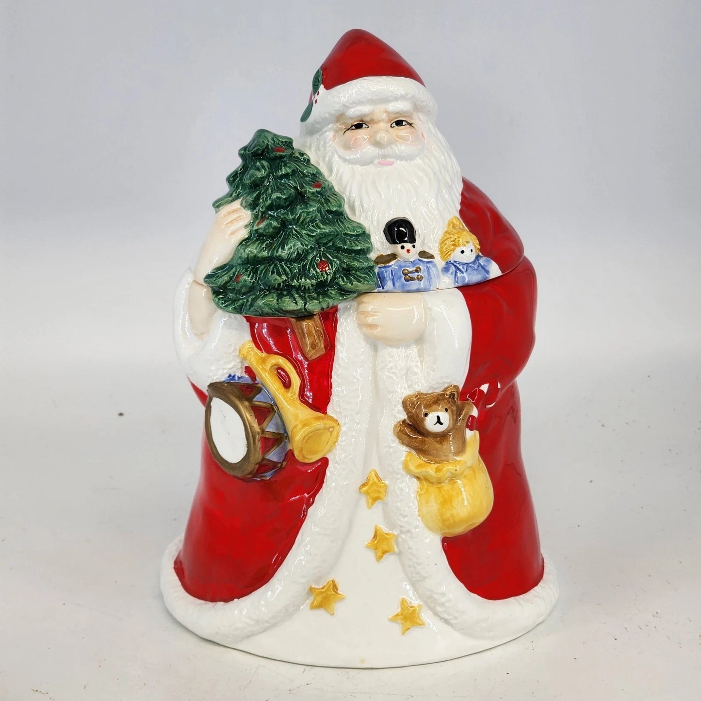 Cook’s Bazaar Santa Cookie Jar Ceramic Christmas Holiday Taiwan Storage Vintage