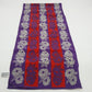 Veresa Oblong Scarf Purple Red Stripes White Floral 46” x 10” Polyester