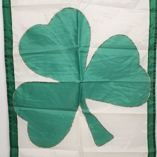 Shamrock for St Patrick's Day Decorative Heavy Nylon Yard Flag 39" x 27" Sewn