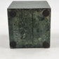 Green Marble Box Solid Walls Trinket Jewelry Storage with Lid 3.5" x 4" Vintage