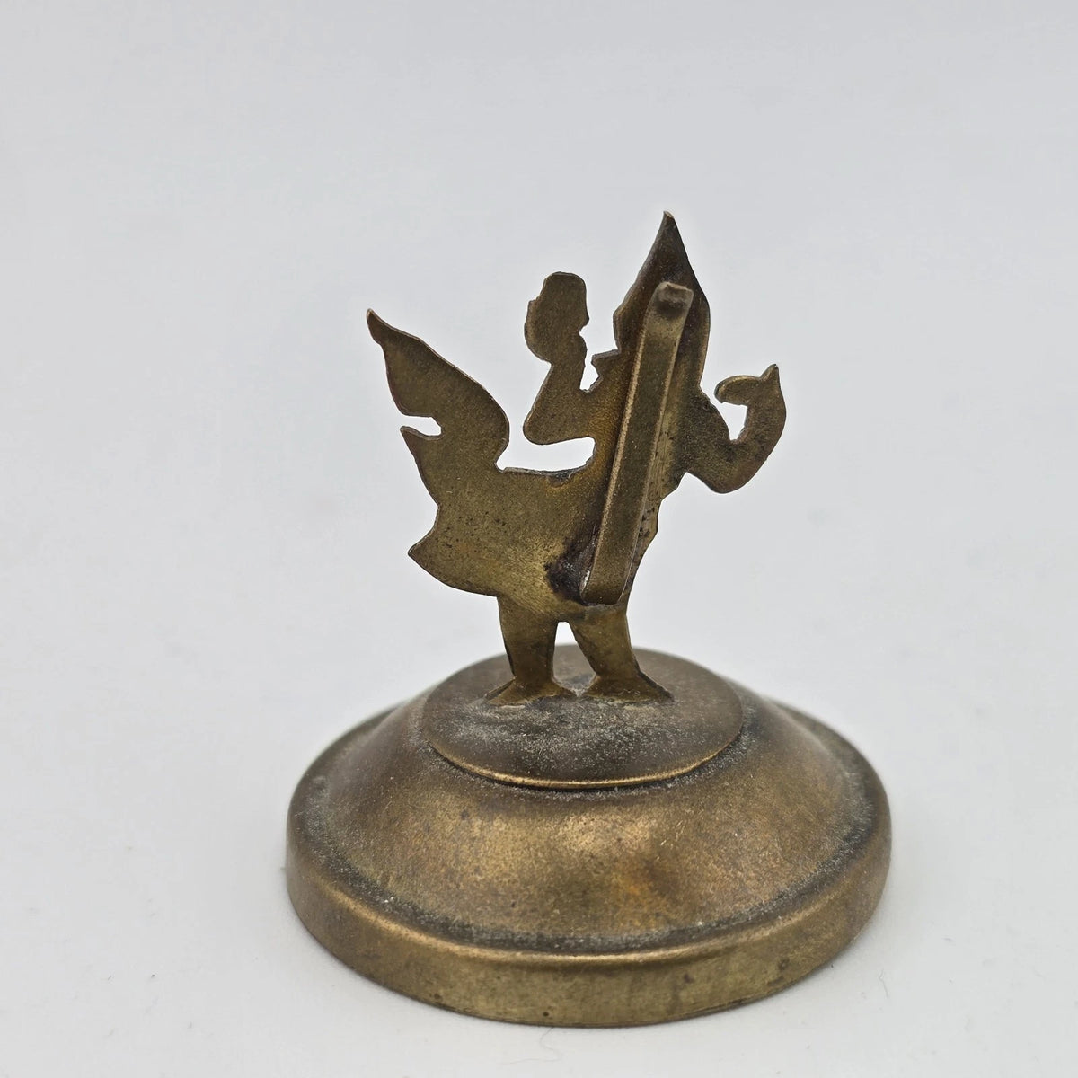 Thai Siam Brass Place Card Holders Set 10 Dancers Temples Elephants Vintage