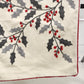 Artisan NY Home Table Runner Holly Bough Embroidered Red Trim 72"x18" Holiday