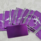 10pc Aluminum Luggage Tags Purple Airplane Design, 3x1.5, Cable Loop Lock NOS