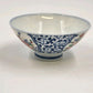 Set 2 Otagiri Japanese Arita Asian Imari Rice Bowl Blue Red Floral Motif 1960s