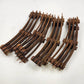 11 Model Train Curve Track Sections O Gauge 31" Diameter Brown Ties Rusty