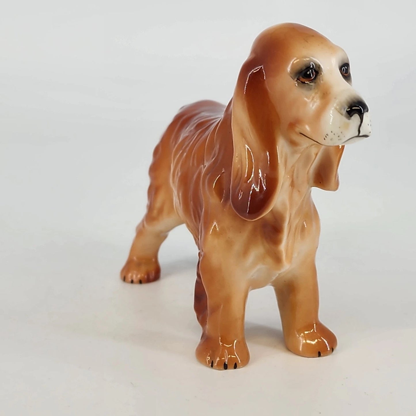 Adderley Bone China Cocker Spaniel Dog Figurine 6" Glossy Glazed England 1950's