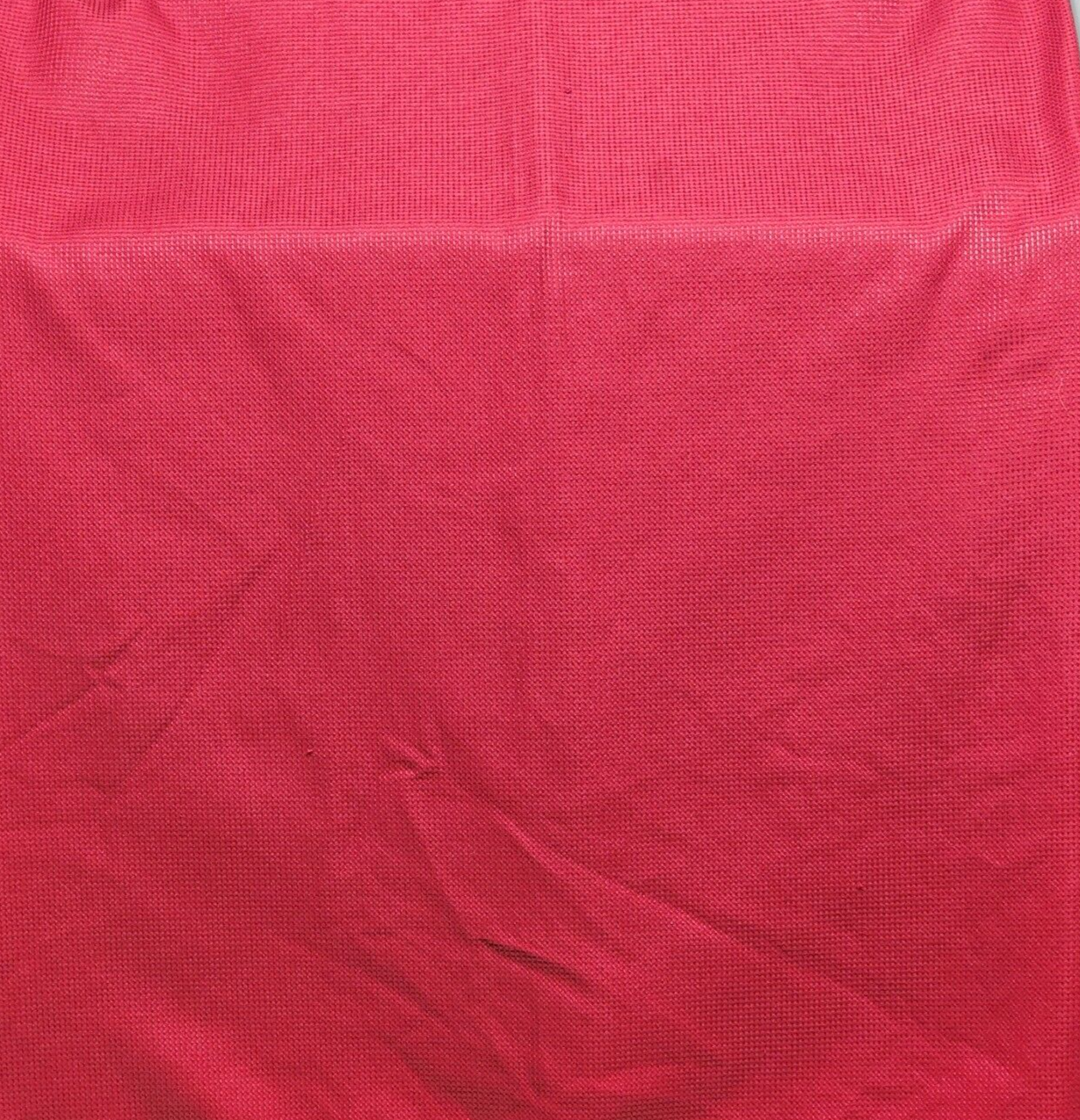 Red on Red Textured Linen Tablecloth 100" Long x 60" Wide Vintage