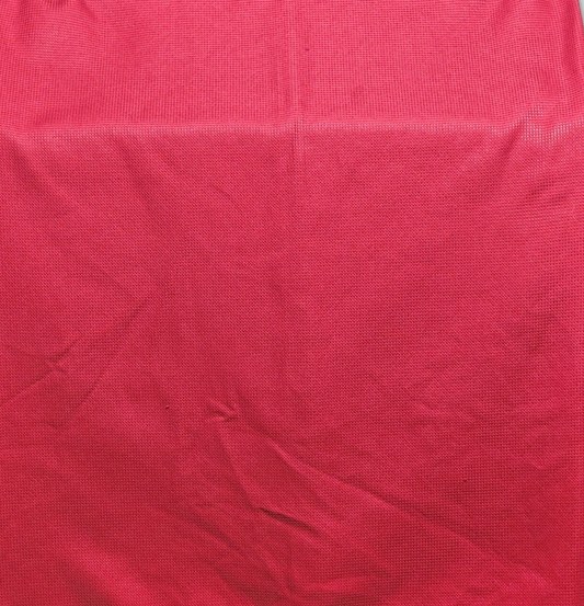 Red on Red Textured Linen Tablecloth 100" Long x 60" Wide Vintage