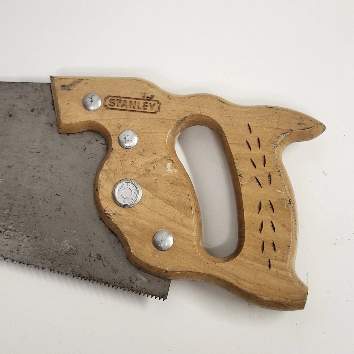 Stanley 26" Crosscut Hand Saw Wood Handle Vintage Made in USA Carpenter Tool