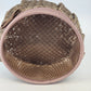 1960s Straw Raffia Halo Pillbox Hat Light Brown Ribbon Trim Dressy Women's Vtg