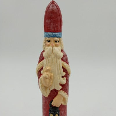 Jim Shore Pencil Style Santa Claus Statue Figurine w Lantern 1994 CWR Old World