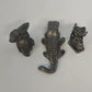 3Pcs Pewter Pelican Alligator Whimsical Creature Miniature Animal Figurines