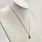Silver Tone Chain with Pave Rhinestone Clover Shaped Pendant Long Necklace 9.5"