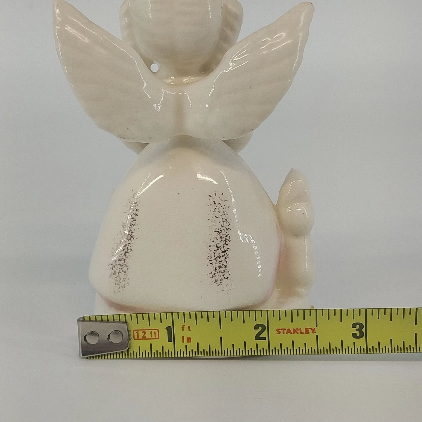 Napco April Angel A1364 Easter Bunny Egg Basket Figurine 4" Japan Vintage