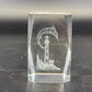 3D Laser Etched Crystal Paperweight Lighthouse Leaping Marlin