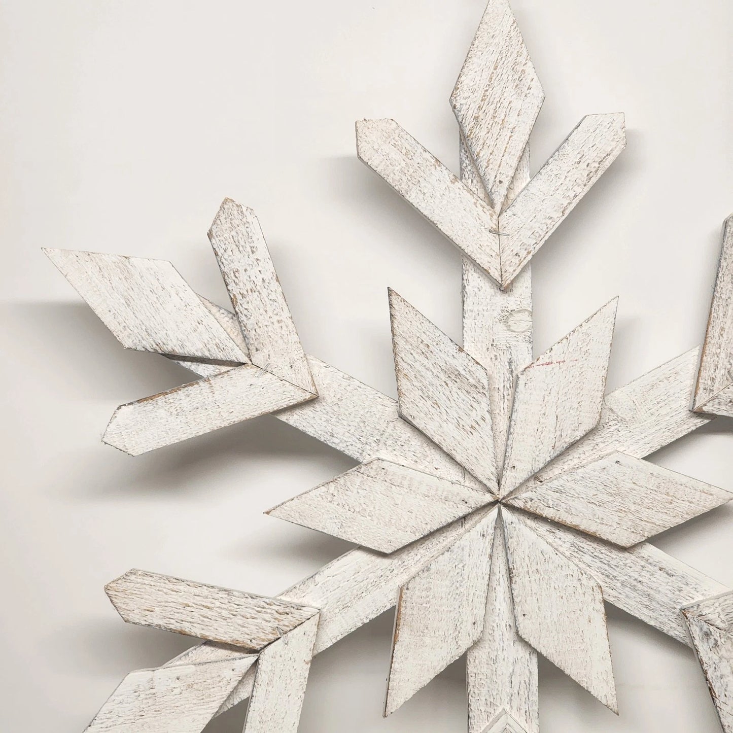 Rustic Wooden Snowflake Wall Decor 22 Inch Farmhouse Christmas