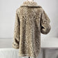 Dennis Snow Leopard Faux Fur Coat Medium Dennis Basso Mid Length Pockets Lined