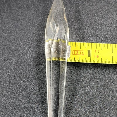 2 Rock Icicle Spear Crystal Glass For Chandelier Prisms Wire Connectors 3.35”