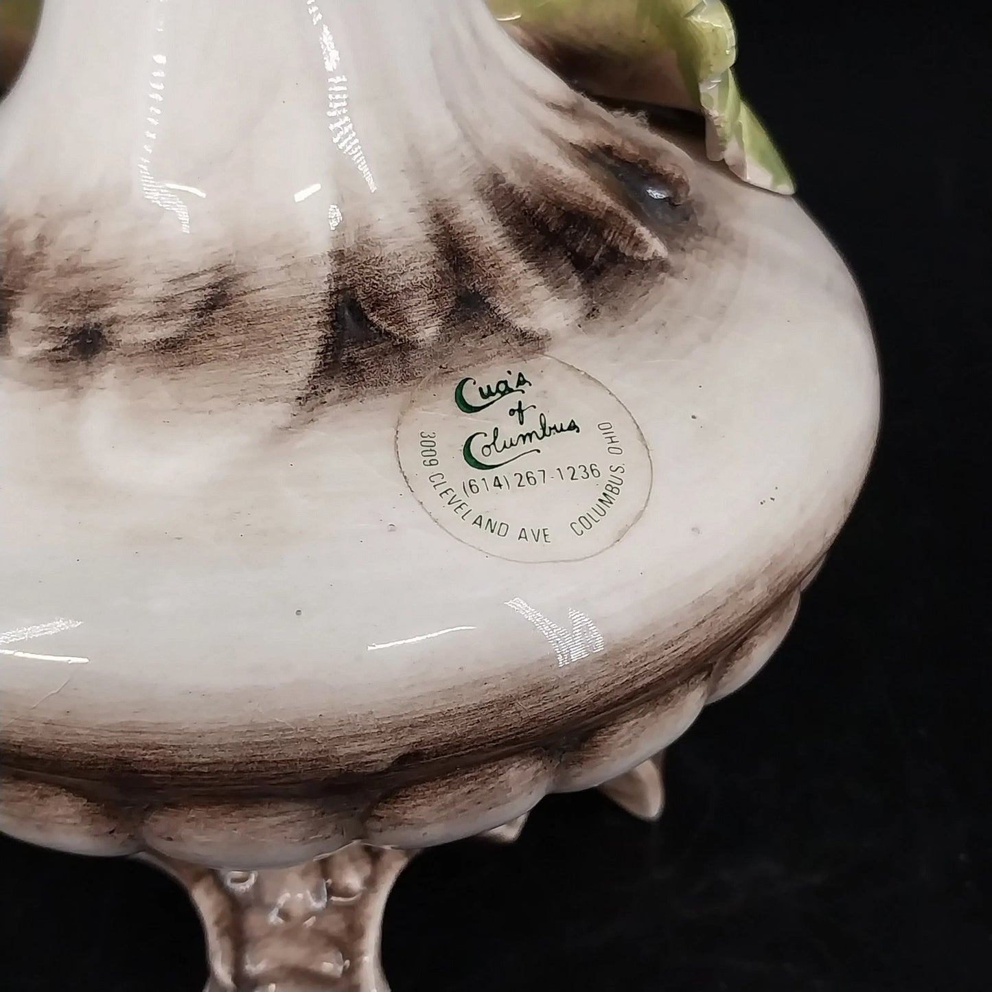 Capodimonte Italy Ceramic Pitcher Vase Pink Roses Ornate Porcelain Vintage