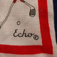 Echo Square Scarf 26" Red White Blue Stripes Golf Club Border Cotton Blend Vtg