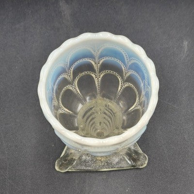 Beads & Bark Novelty Vase by Northwood White Opalescent Goblet 1903 Antique
