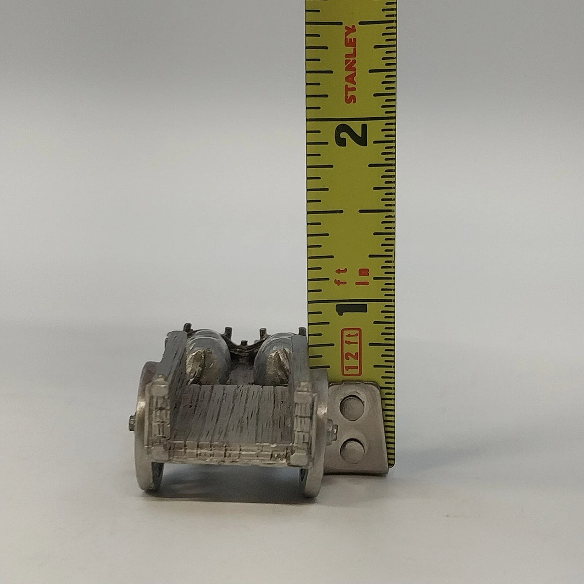 OSV Pewter Oxen Cart Wagon Miniature Farm Animal Figurine Vintage 2" Collectible