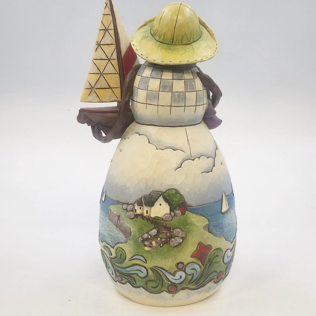 Enesco Jim Shore Cool Coastal Greetings Snowman Sailboat Heartwood Creek 2009