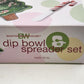 Boston Warehouse Christmas Tree Dip Bowl & Candy Cane Spreader Set Holiday China