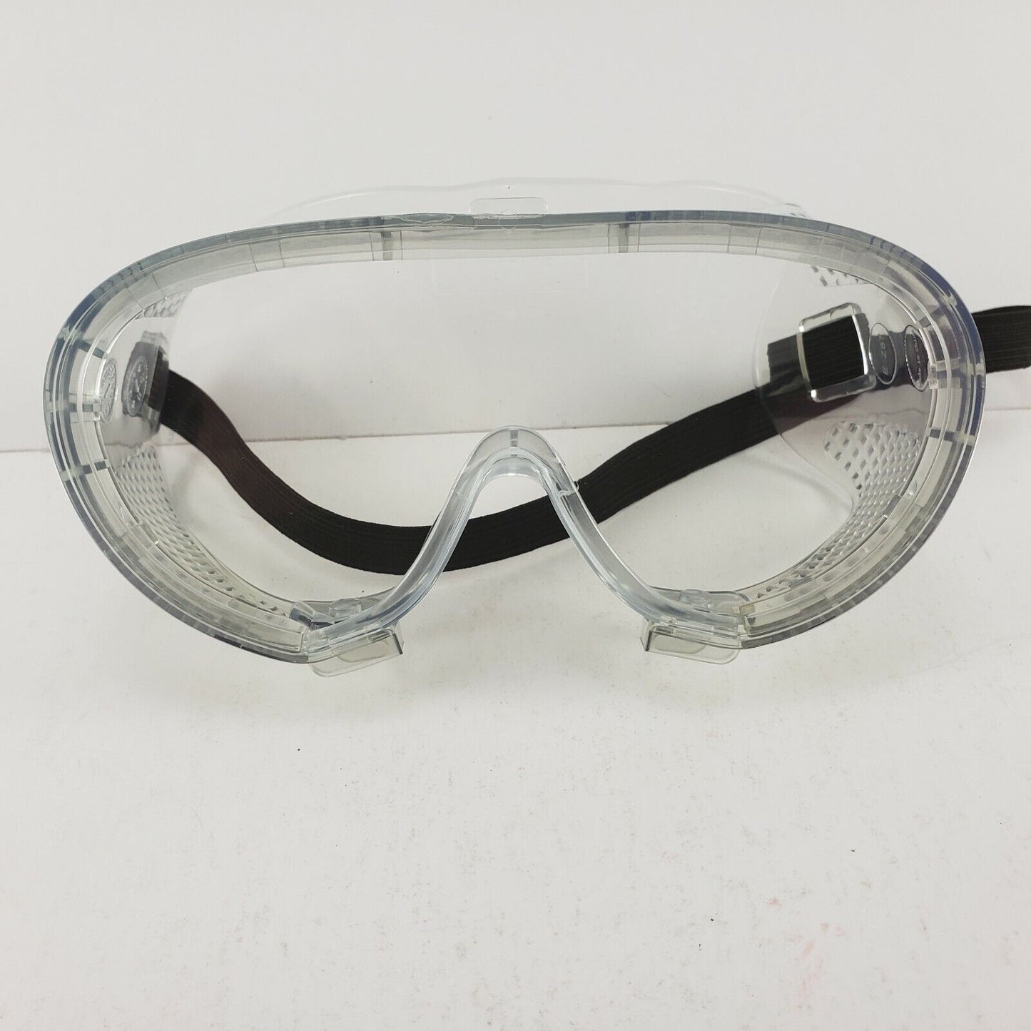 Perforated Anti Fog Goggles Clear Polycarbonate Lens Black Strap