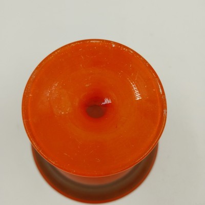Lancaster Marguerite Orange Black Glass Pedestal Bowl Gold Gilt 1930s VTG