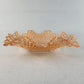 Candy Dish Indiana Glass Peach Color Diamond Point Ruffle Edge 6.5" Sq