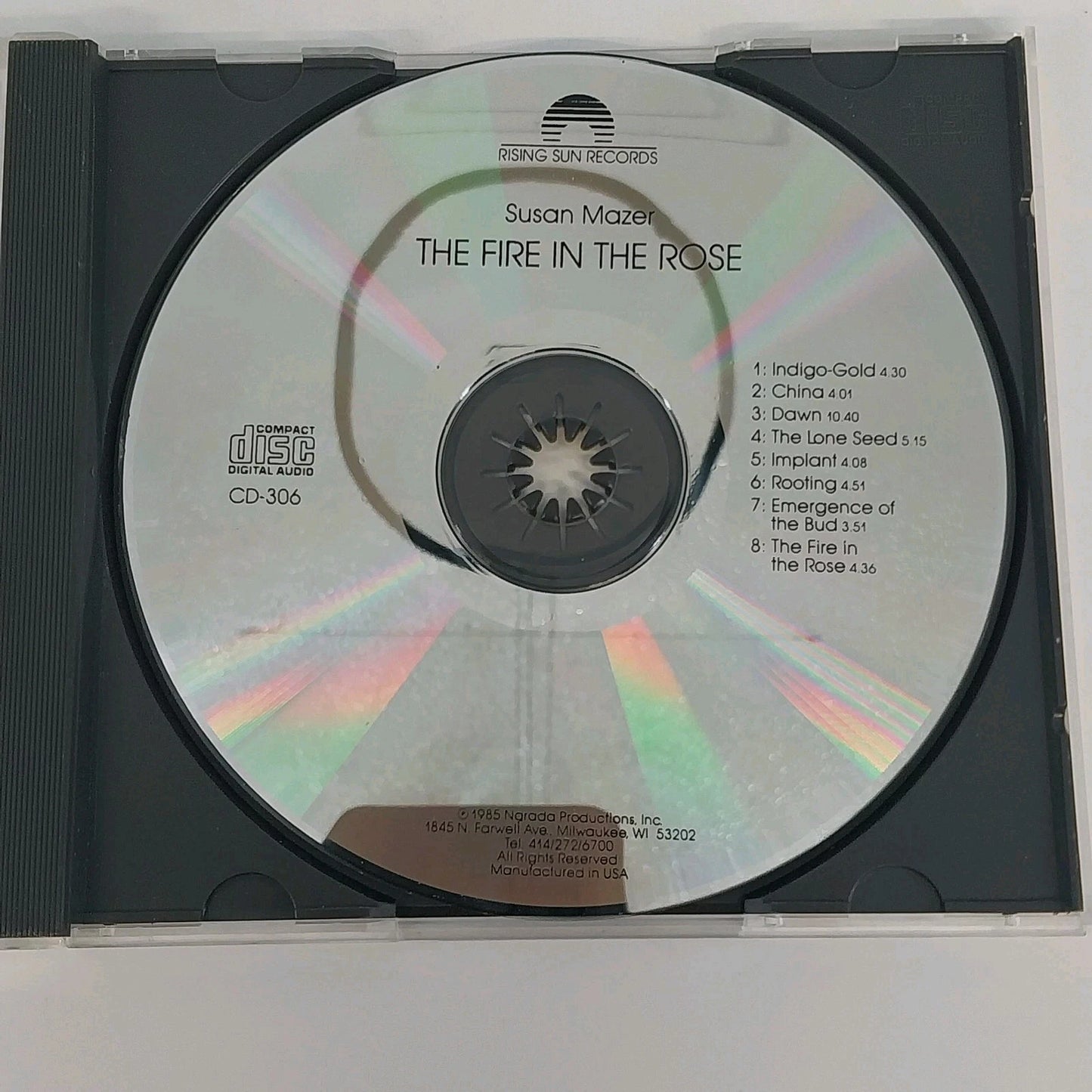 Susan Mazer The Fire In The Rose CD New Age Electronic Jazz Harp Album 1985