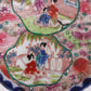 Japanese Kutani Eggshell Hand Painted Geisha Kimono Motif Porcelain Plate 5.5"