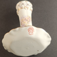 Nippon Hand Painted 5" Tall Hat Pin Holder w Attached Ring Tray Dish Vintage