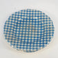2 Linda Ironstone 4008 Salad Plates Blue White Gingham 7.5" Japan Crazing
